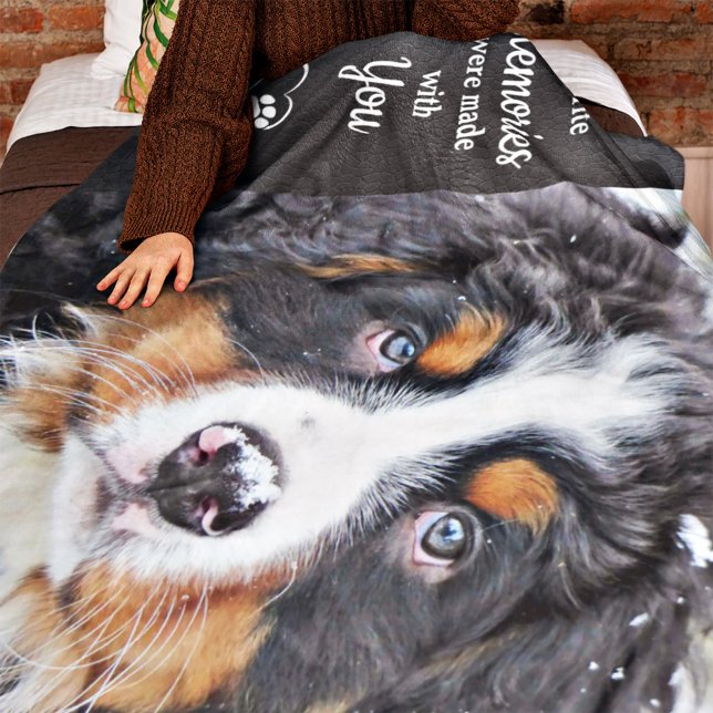 Pet Memorial Sympathy Pet Loss Gift Custom Photo Fleece Blanket (Creator Uploaded)