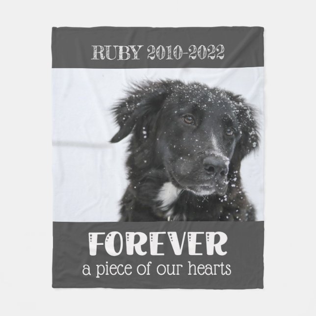 Pet Memorial Sympathy Photo Fleece Blanket (Front)