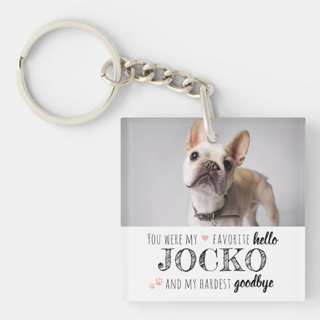 Pet Memorial Sympathy Quote Keepsake Double Photo Keychain (Front)