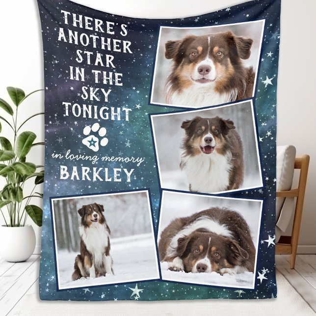 Pet Memorial Sympathy Unique Pet Loss 4 Photo Fleece Blanket (Creator Uploaded)
