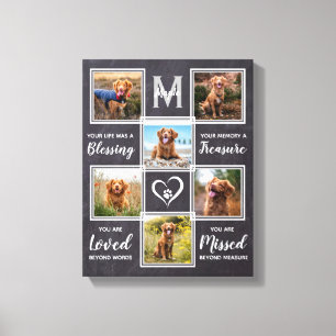 Pet Memorial Unique Photo Collage Canvas Print