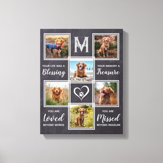 Pet Memorial Unique Photo Collage Canvas Print (Front)