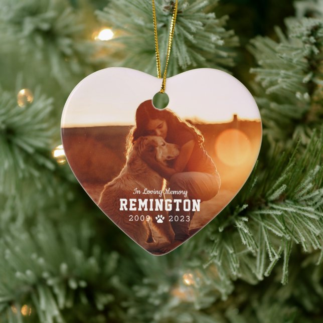 Pet Memorial White Full Photo Ceramic Ornament (Tree)