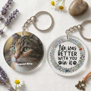 Pet Memorial Wildflower Wreath Remembrance Keychain