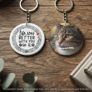 Pet Memorial Wildflower Wreath Remembrance Keychain