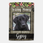 Pet Memorial Wood and Flowers Custom Photo