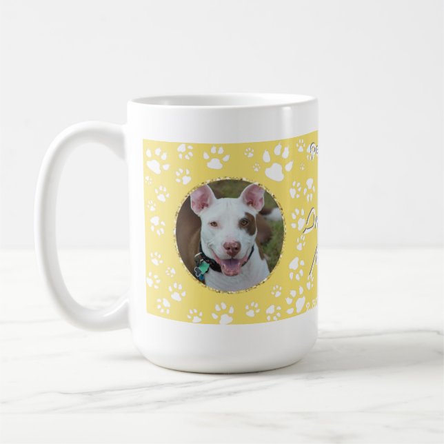Pet Memorial Your Dog Photos Yellow Coffee Mug (Left)