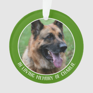 Pet memoriam, in loving memory of your dog, green ornament