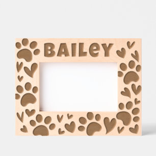 Pet Modern Simple Cute Paws and Hearts Etched Frames
