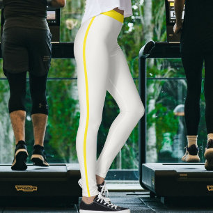 Pet Mom Cat Lover Neutral Blazing Yellow Stripes Leggings