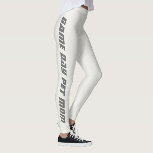 Pet Mom Game Day Neutral Metallic Shimmer Custom Leggings