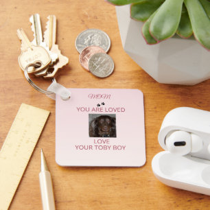 Pet Mom Heartfelt Photo Token Keychain