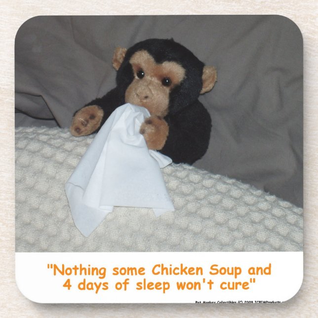 Pet Monkey with a Bad Cold Coaster Set (Front)