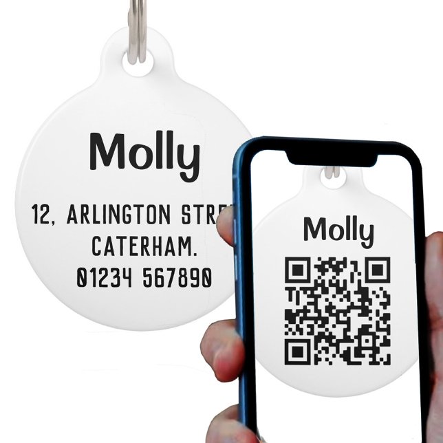 Pet Name & Address with QR Code Design Tag (Creator Uploaded)