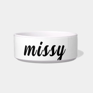 Pet Name Black and White stylish pet  Bowl