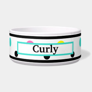 Pet Name Colourful Polka Dots Bowl