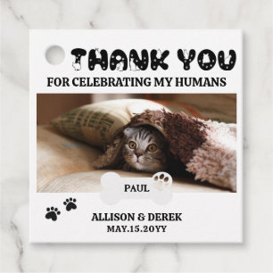 Pet Name Dog Cat Custom Photo Funny Wedding Favour Tags