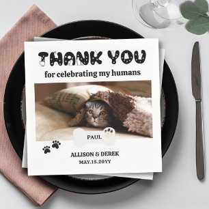 Pet Name Dog Cat Custom Photo Funny Wedding  Napkin