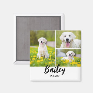 Pet Name Established 3 Photo Magnet