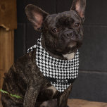 Pet Name Houndstooth Smaller 18x18-in Square Bandana<br><div class="desc">Printed on one side, black and white houndstooth pattern bandana with pet's name on a black band. Two sizes available: 18"x18" (kids, small dogs) and 22"x22" (adults, large dogs). Easily change name using the Template provided. Lightweight fabric that breathes well and dries quickly. 100% spun polyester. See "About This Product"...</div>