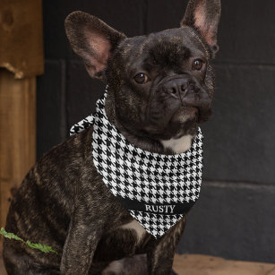 Pet Name Houndstooth Smaller 18x18-in Square Bandana