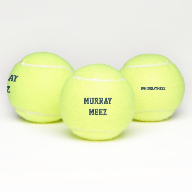 Pet Name & Instagram Handle Tennis Ball Toy - Blue (Multi)