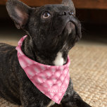 Pet Name, Pink Tufted Pattern 18x18-in Square Bandana<br><div class="desc">A pretty pink tufted pattern printed on one side of this bandana with your pet's name on a pink background in a fancy script. Two sizes available: 18"x18" (kids, small dogs) and 22"x22" (adults, large dogs). Easily change name using the Template provided. Lightweight fabric that breathes well and dries quickly....</div>