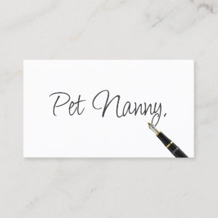Pet Nanny Elegant Handwriting Script Business Card
