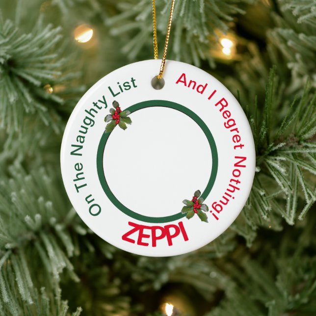 Pet Naughty List Christmas Ceramic Ornament (Tree)