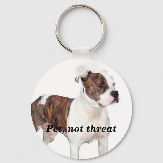 Pet, not threat keychain (Front)