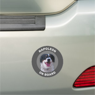 Pet on Board (insert name and photo) Car Magnet