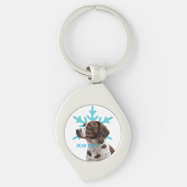 Pet ornament christmas personalize keychain (Front)