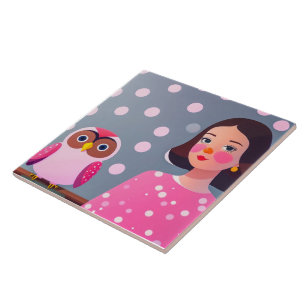 Pet Owl Ceramic Tile