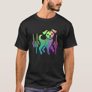 Pet Owner Kitten Lover Electrocardiogram Line Art T-Shirt