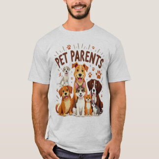 Pet Parents: Adorable Illustration of Happy Furry  T-Shirt
