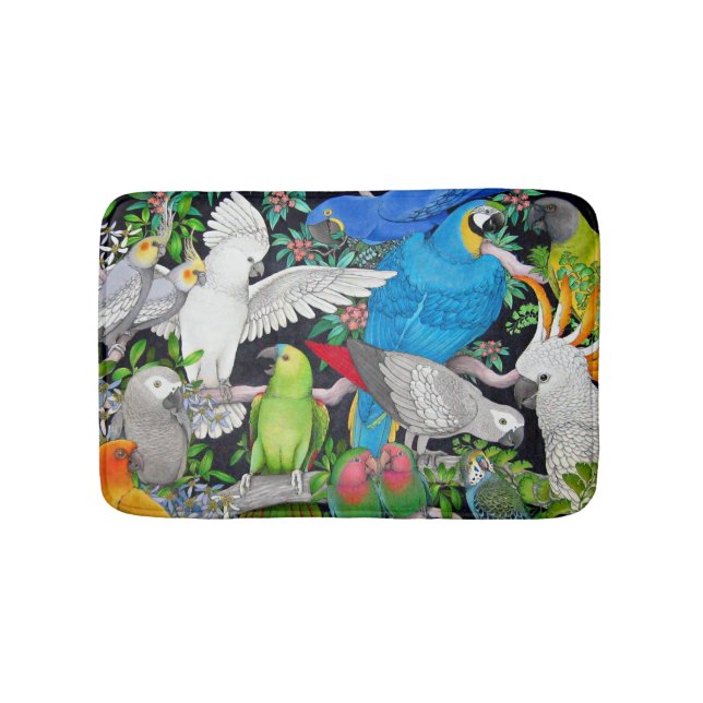 Pet Parrots of the World Bath Mat (Front)