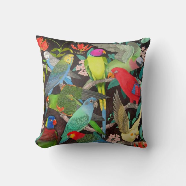 Pet Parrots of the World II Pillow (Front)