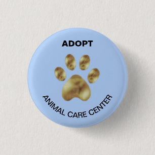 Pet paw animal care centre 1 inch round button