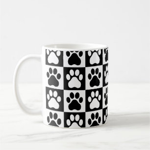 Pet Paw - Car or Dog Chequered Seamless Pattern Coffee Mug