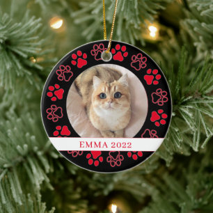 Pet Paw Custom Cat Photo Ceramic  Ceramic Ornament