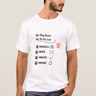 Pet Paw Print Checklist Dog Cat Owner Art T-Shirt
