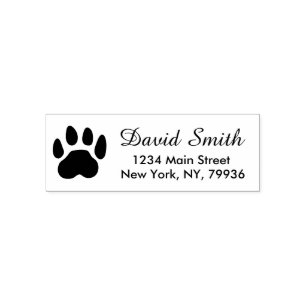 Pet Paw Print Return Address Dog or Cat Cute Self-inking Stamp