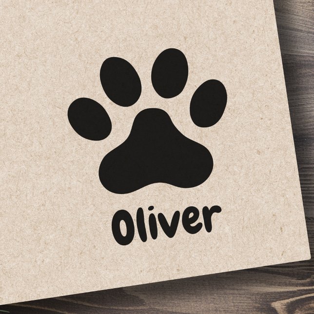 Pet paw print with personalized name signature rubber stamp (Pet paw print with personalized name signature rubber stamp)