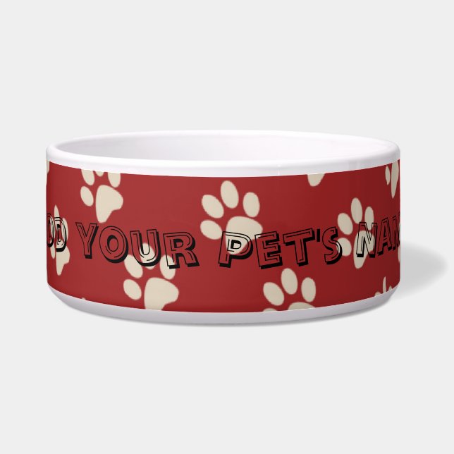 Pet Paws Dog or Cat bowl Dish (Front)
