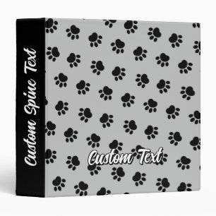 Pet Paws Pattern 3 Ring Binder