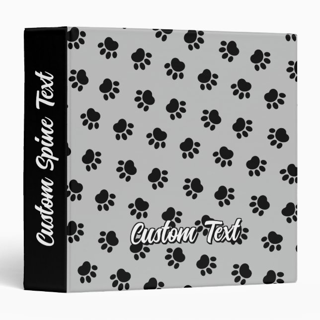 Pet Paws Pattern 3 Ring Binder (Front/Spine)