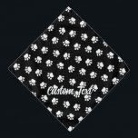 Pet Paws Pattern Bandana<br><div class="desc">Animals paws. Seamless pattern. Custom background colour. Custom text.</div>