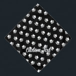 Pet Paws Pattern Bandana<br><div class="desc">Animals paws. Seamless pattern. Custom background colour. Custom text.</div>