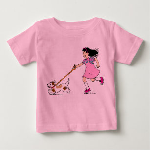 pet pets girl dog puppy running baby T-Shirt