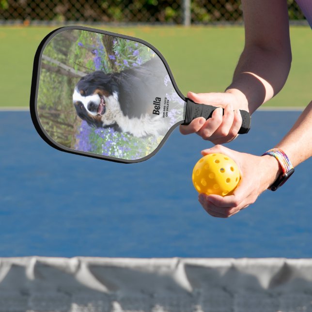 Pet Photo 2 Image Personalized Dog Name Custom Pickleball Paddle (Insitu)